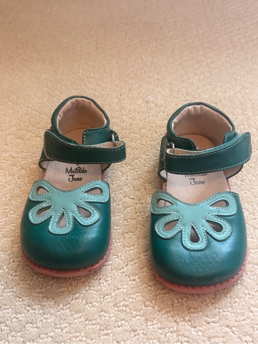 Livie & Luca Dark Teal and Mint Mary Jane Dress Shoes for Kids